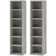 HOMCOM Set of 2 CD Storage Units with Adjustable Shelves 