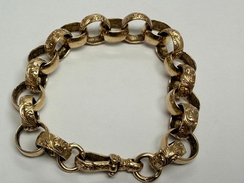 9ct gold half patterned - gold,