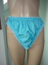 SISSY NOISY TURQUOISE RIPSTOP HIG LEG  PANTIES  ADULT BABY 28-38"