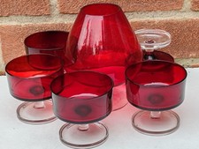 Set Of 5 Ruby Red Glasses, 4