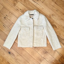 Zara Women’s Cream Teddy Boucle Jacket Size XS Excellent Condition