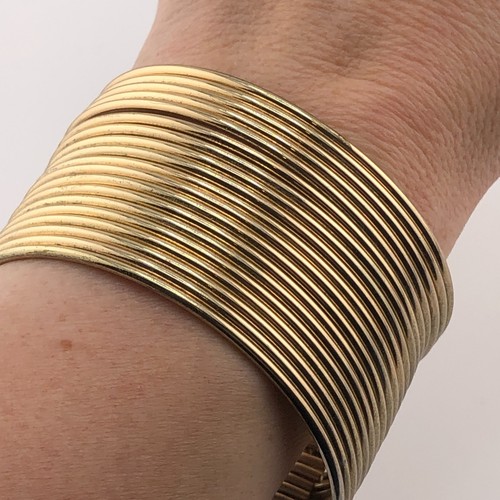 Gold tone cuff - bangle, wire