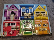Melissa & Doug Wooden Busy Board Latches Board 3+ years sensory toy 