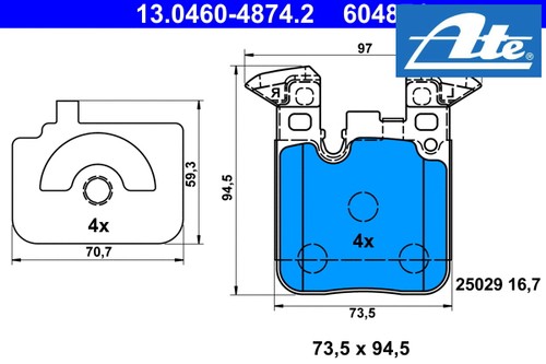 Rear brake pad set - brake, disc