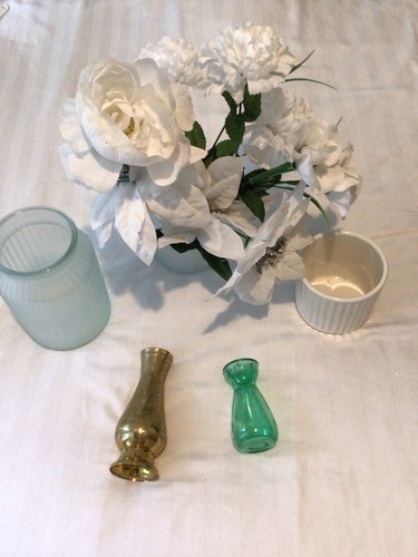 Job lot vases mixed flowers - lot, vases,mixed