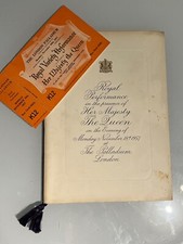 1957 Royal Performance Programme + Ticket & Stub