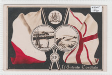 Le  Entente Cordiale Patriotism with images  of  DOVER  and Calais Harbours