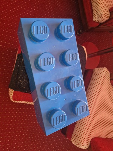 Large blue 4x2 lego stud - blue,