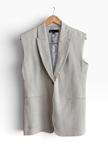 Zara linen tailored longline - linen,