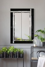 Large Mirror Black And Silver