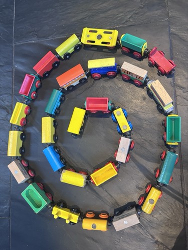 Wooden toy trains - trains, engines
