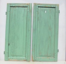 Antique Wooden French Window Shutters Doors European Vintage Wood Old 32"x14"