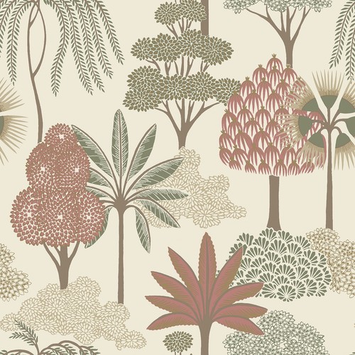 Beige pink floral - beige,