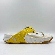 Fitflop Walkstar 3 Womens Yellow Leather Thong Sandal UK Size 5