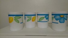 Melamine Tumblers Set Of 4 Flower Fruit Garden Picnic Camping Drink Cups
