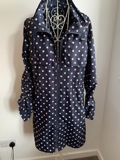 PARKA in a POCKET ~ Navy / Pink polka dot ~ XS ~ Long Length