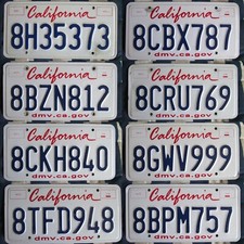 CALIFORNIA various plates to