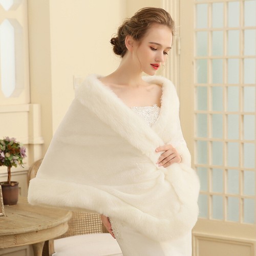 Women faux fur - shawl, party