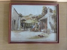 VINTAGE WHEELWRIGHT SHOP WORKERS & SHOWMANS TRACTION ENGINE BEHIND FRAMED GLAZED