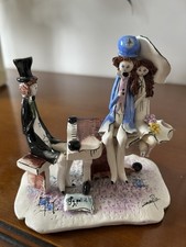 Vintage Lino Zampiva Ceramic Courting Couple Spaghetti Hair Signed