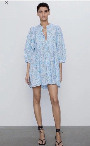 Zara blue white - blue, ditsy