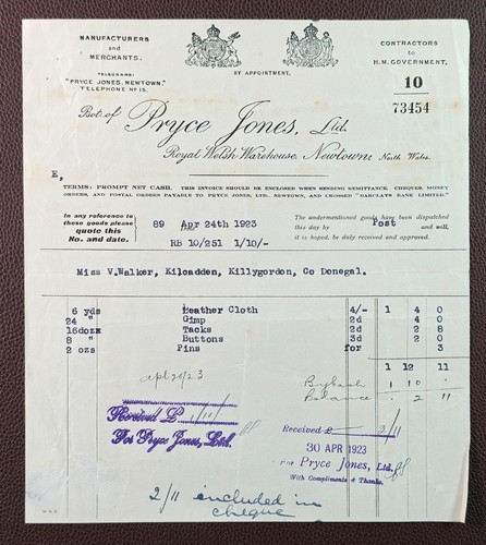 1923 pryce jones ltd - ltd, royal