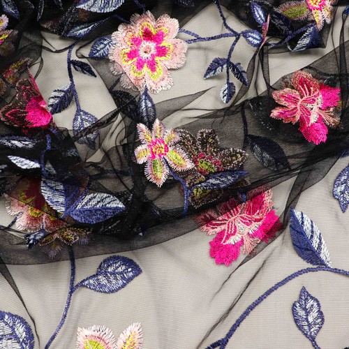 Floral embroidered stretch - floral,