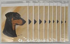 Lot 10 Dobermann Dog Greetings Cards Portrait by Robert J May Birthday etc