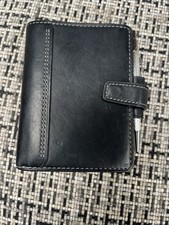 Mini Filofax Leather Black VGC With Silver Pen