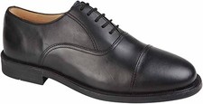 Black leather capped oxford - black,