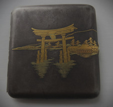 ANTIQUE EARLY 20TH CENTURY JAPANESE KOMAI DAMASCENE CIGARETTE CASE