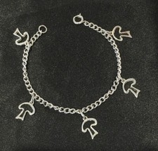 Mushroom Charm Bracelet Silver Colour 7inches (fertility & good luck)