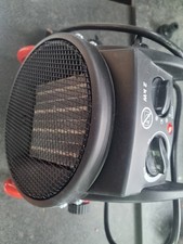 2kW PTC Fan Heater with 2 Fan Speeds & Adjustable Thermostat Portable Black/Red