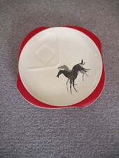 Beswick Pottery Tennis Set Plate Only Prancing Horses Red & Cream Colourway