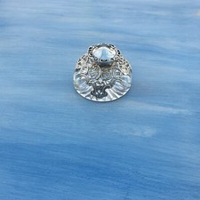 Solid Silver Mounted Glass Inkwell Hallmarked William Comyns London 1901