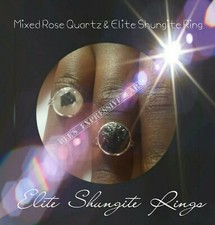 (1) one Mixed SHUNGITE & AMETHYST RING ⚡ EMF PROTECTOR -by BEE'S EXPRESSIVES