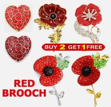 Poppies Flower Brooch Badge