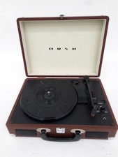 Bush Portable Suitcase Record Player Turntable Brown Retro Style