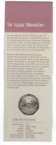 Sir isaac newton 50p - isaac,