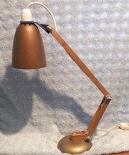 Vintage - Conran Style Mac Desk lamp - with Faux Wood Arms - Bronze colour
