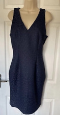 Next Navy Blue Lace Bodycon Dress UK 10 V-Neck Sleeveless Cocktail Party New