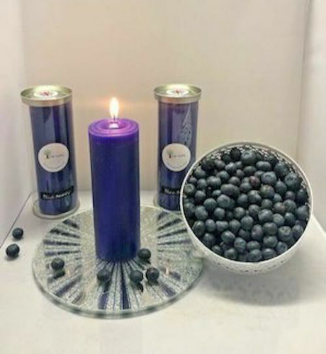 Blueberry scented pillar large - scented,