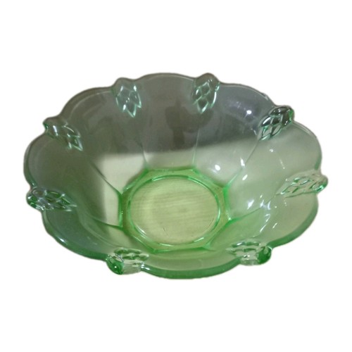 Green pressed glass art deco - pressed,