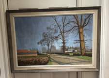 Large  Vintage Oil On Canvas