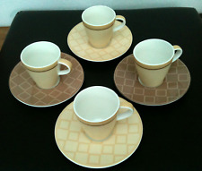 VILLEROY BOCH Caffe Club Uni Espresso Coffee Cup/Sauc x4 Vanilla Caramel Porcela