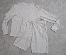 Reiss Pyjamas Set Mens Medium Marl Shorts Top Shirt Long Sleeve Adam Tyne Pjs