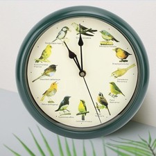 Singing Bird Wall Clock Cuckoo Hanging Talking Chiming Clock 12 Bird Species