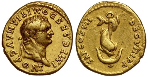 Domitian gold aureus variety - aureus,,