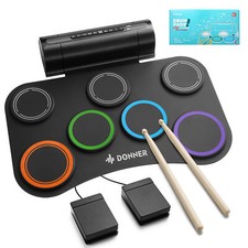 Donner Electronic 7 Pads Digital Electric Drum Pad USB Roll Up Silicone Kid Gift