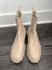 ZARA Nude Beige Leather Lug